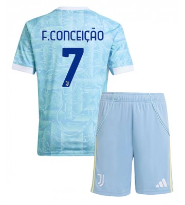 Juventus Francisco Conceicao #7 Udebanetrøje Børn 2025-26 Kortærmet (+ Korte bukser)